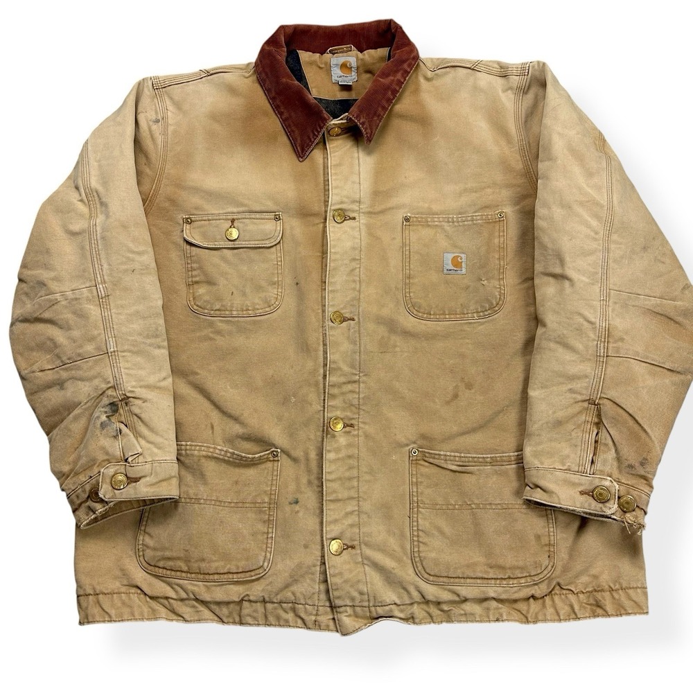 Vintage Carhartt Jacket Men's 2XL‎ Tall Chore Coat Blanket Lined USA Made 103825